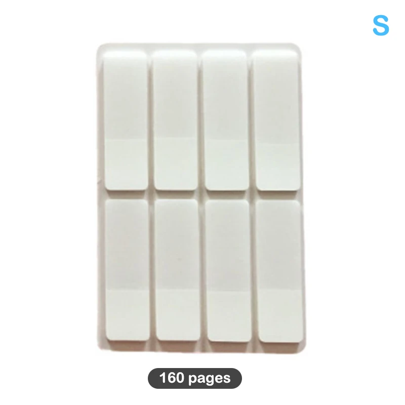 Fosco simples Pure White Index Adesivos, Etiqueta Transparente, DIY Sticky Notes, Escritório e Material Escolar, 80 Páginas, 160 Páginas