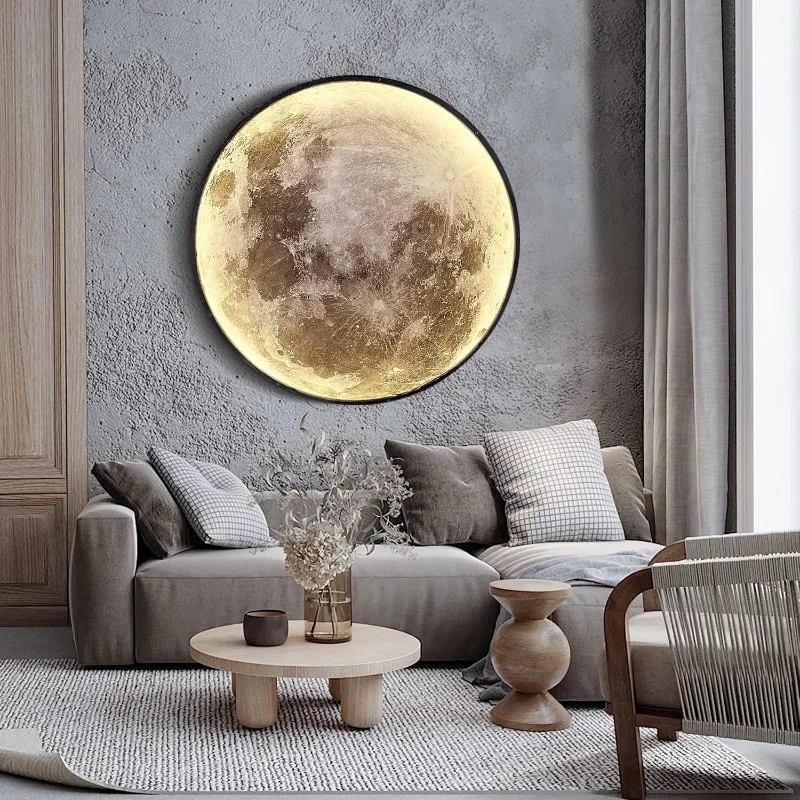 

Настенный светильник Moon с регулируемой яркостью и подключателем дистанционного управления Современный светодиодный настенный светильник, черный настенный светильник мощностью 40 Вт для использования в помещении