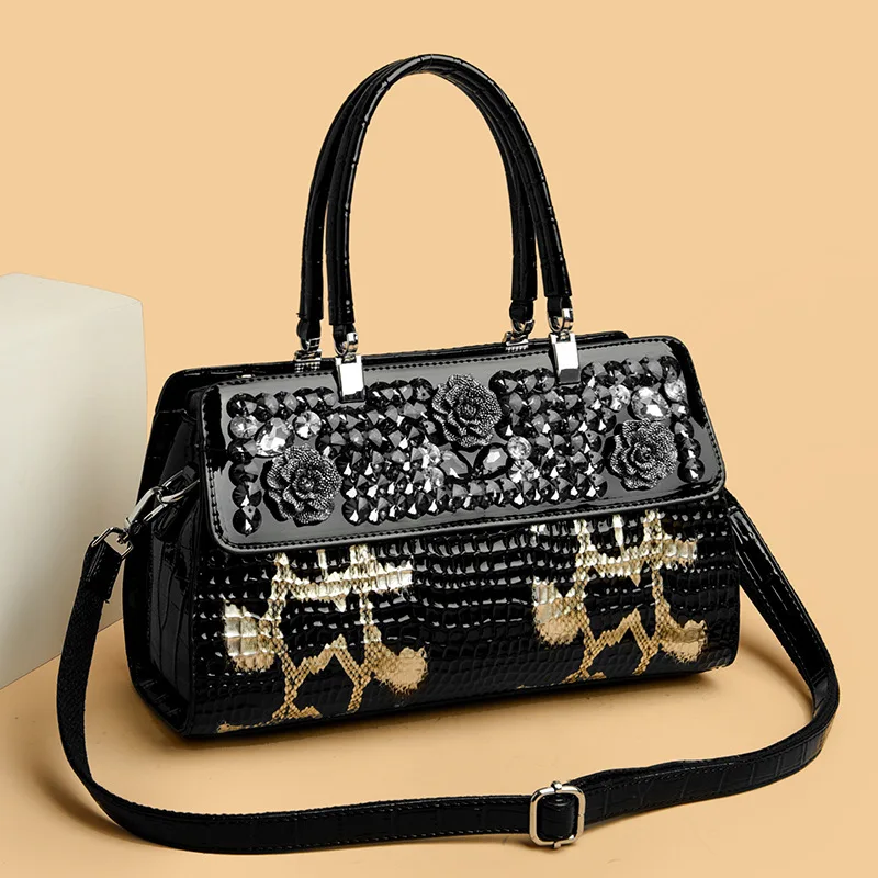 

Модная женская сумка-тоут/кроссбоди с узором под змеиную кожу в стиле ретро, элегантная, универсальная, новинка 2025 года