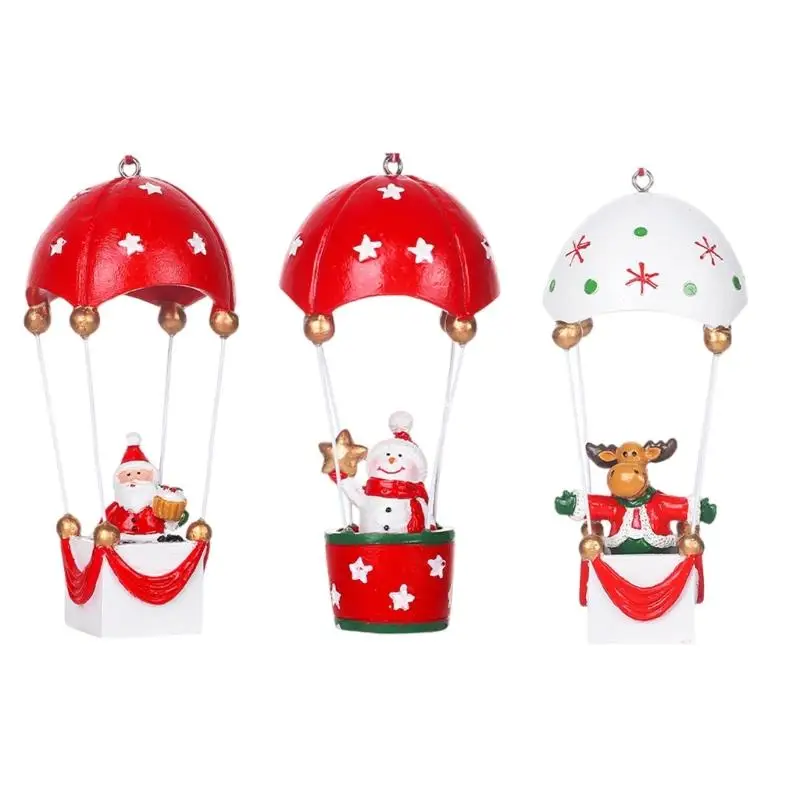 

Resin Christmas Parachute Santa/Snowman/Deer Hangable Decoration for Holiday