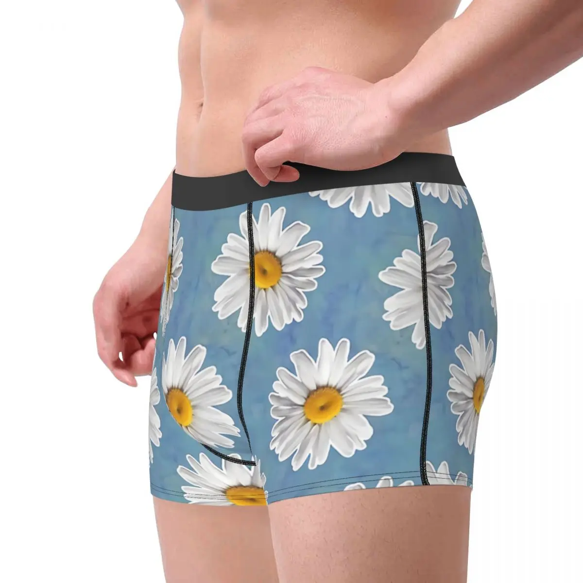 Blues Daisy Pattern On Cornflower Art Underpants Breathbale Panties Male Underwear Ventilate Shorts Boxer Briefs