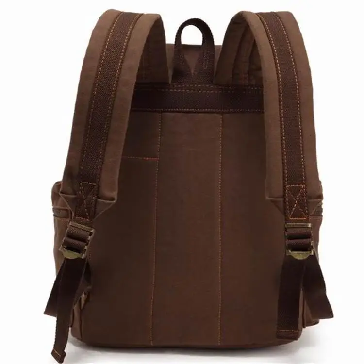 Student Schoolbag Men and Women Canvas Shoulders Backpack 15.6 inch Laptop Bag Large Capacity Retro Commuter Backpacks