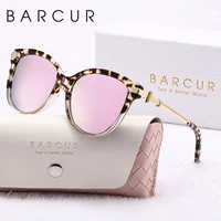 Marca BARCUR, diseño de gama alta, gafas de sol polarizadas UV400 cómodas, montura de PC, patas de espejo de acero inoxidable, gafas de sol de moda para mujer