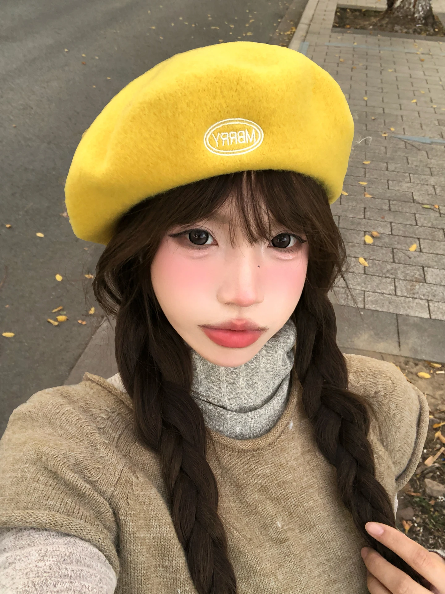 Korean Y2K Woolen Beret Hat Women's Autumn Winter Cute Bud Hat Photography Atmosphere Painter Hat Non-Adjustable Foldable