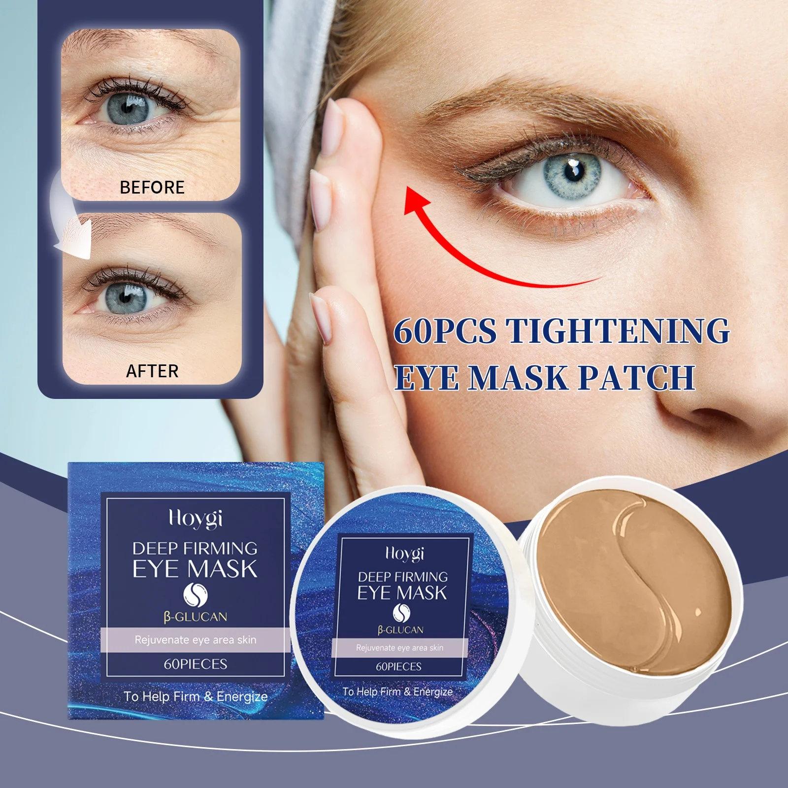 

60pcs Tightening Eye Mask Patch for Wrinkles Firming Hydrating Brightening Under Eye Treatment Dark Circles Puffiness Relief