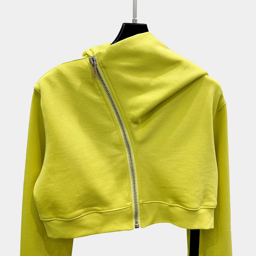 سترة نسائية منسوجة بالكابل Y2K مستوحاة من ربطة عنق وتفاصيل مريحة وقلنسوة سترة قصيرة لخريف وشتاء 2025 جديد #5