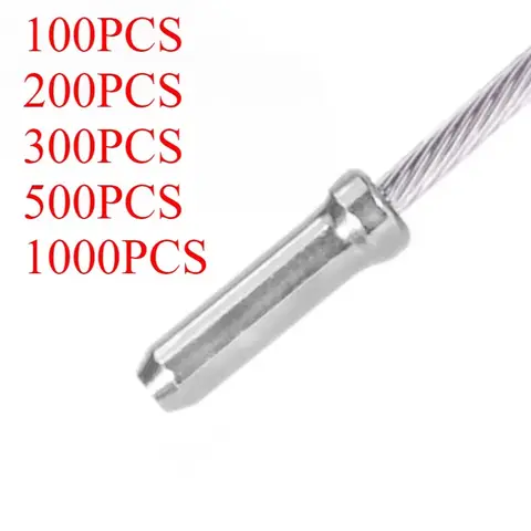10-1000PCS Bicycle Line Pipe Tail End Caps Brake Line Derailleur Shift Wire End Caps Tips Crimps MTB Bike Brake Cable Cap