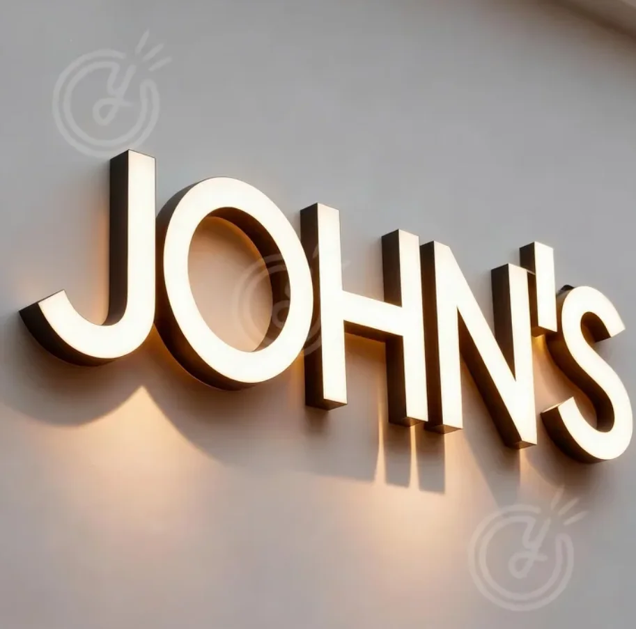 Custom Logo Sign Letter Metal Backlit for Business Illuminated Salon Outdoor LED Signboard Hangul Lightup Advertising Storefront