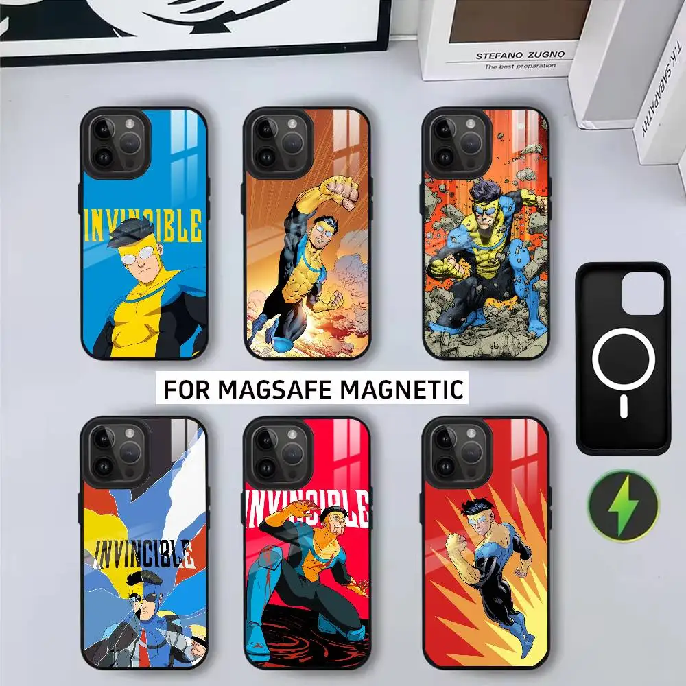 

Cool man I-Invincible-es Phone Case For iPhone17,16,15,14,13,12,11 Plus,Pro Magnetic For Magsafe Wireless Charging