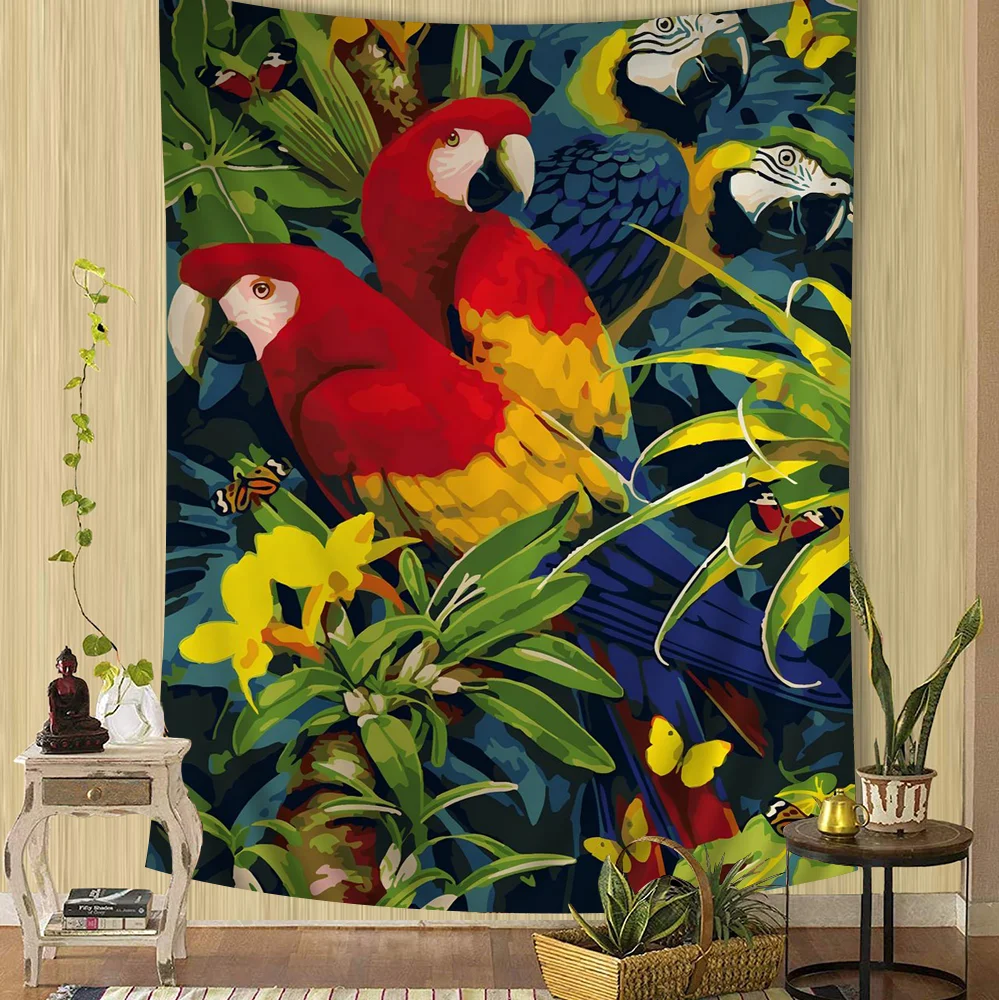 

Parrot Hippie Wall Hanging Tapestries for Living Room Home Dorm Decor Art Home Decor