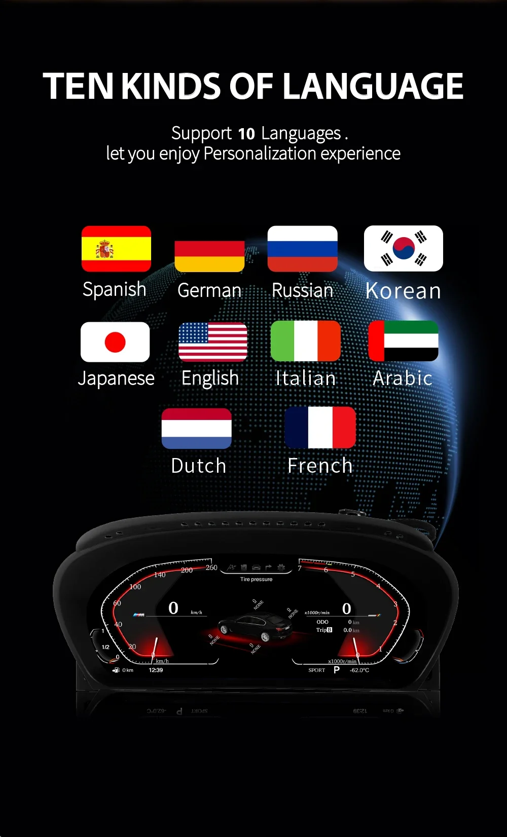 

Автомобильный ЖК-цифровой кластер для BMW 3 7 серии E90 E91 E92 E93 E65 E66 2005-2012, виртуальный кабинет, спидометр, экран, приборная панель