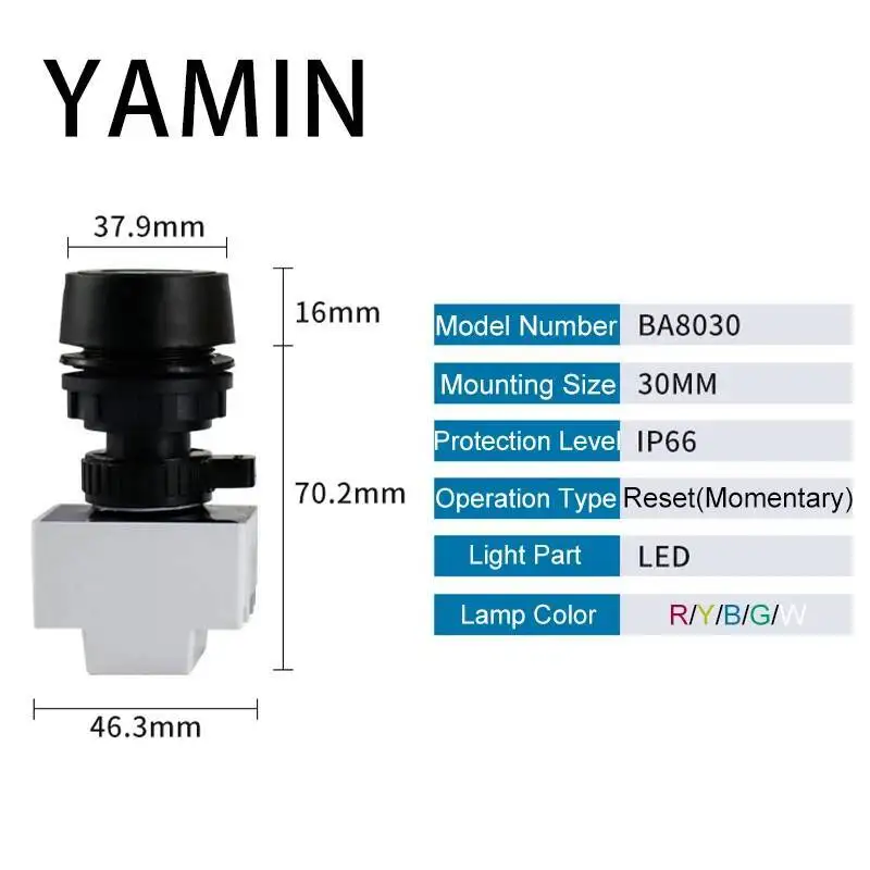 EX دفع زر التبديل مقاوم للماء مع ضوء تعفن صندوق توزيع واقية من الانفجار امدادات الطاقة التحكم في التشغيل 220 فولت 380 فولت #2