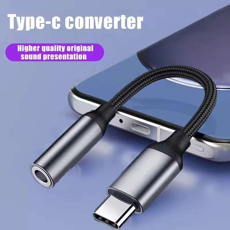 3.5mm Female Audio Adapter Male To Female Aux Cord Stable Music Call Output For USB C Mobile Phone Music Listening Phone Calls