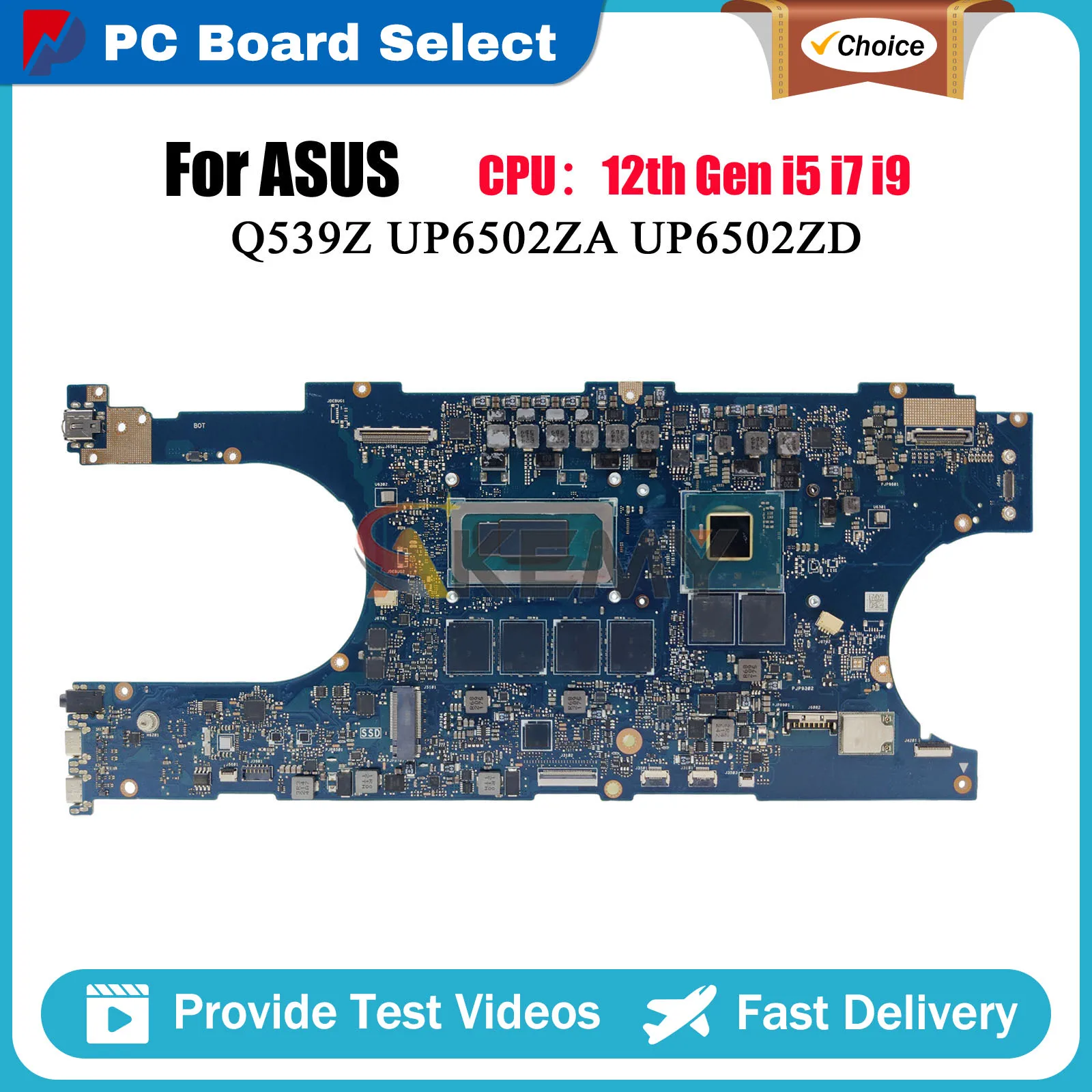 UP6502ZD Laptop Motherboard For ASUS ZenBook Duo UP6502ZA UP6502Z UP6502ZD Q539Z Mainboard With 12th Gen i5 i7 i9 100% tests OK