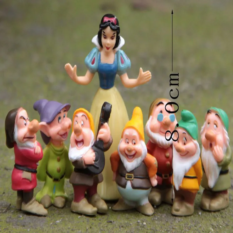 8pcs/set Disney Princess Snow White And The Seven Dwarfs Collectible Adorable Fashion Toys PVC Model Miniature For Xmas Gift