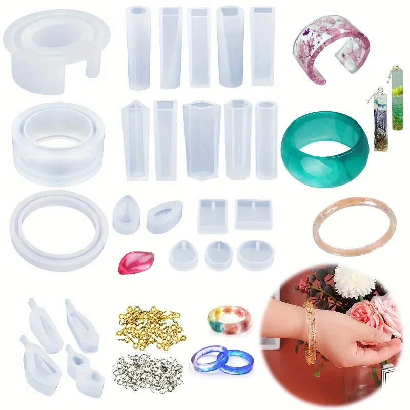 DIY Crystal Glue Tool Set with Pen Holder And Ashtray Earrings Pendant Jewelry Silicone Mold for Handmade Craft Decoration