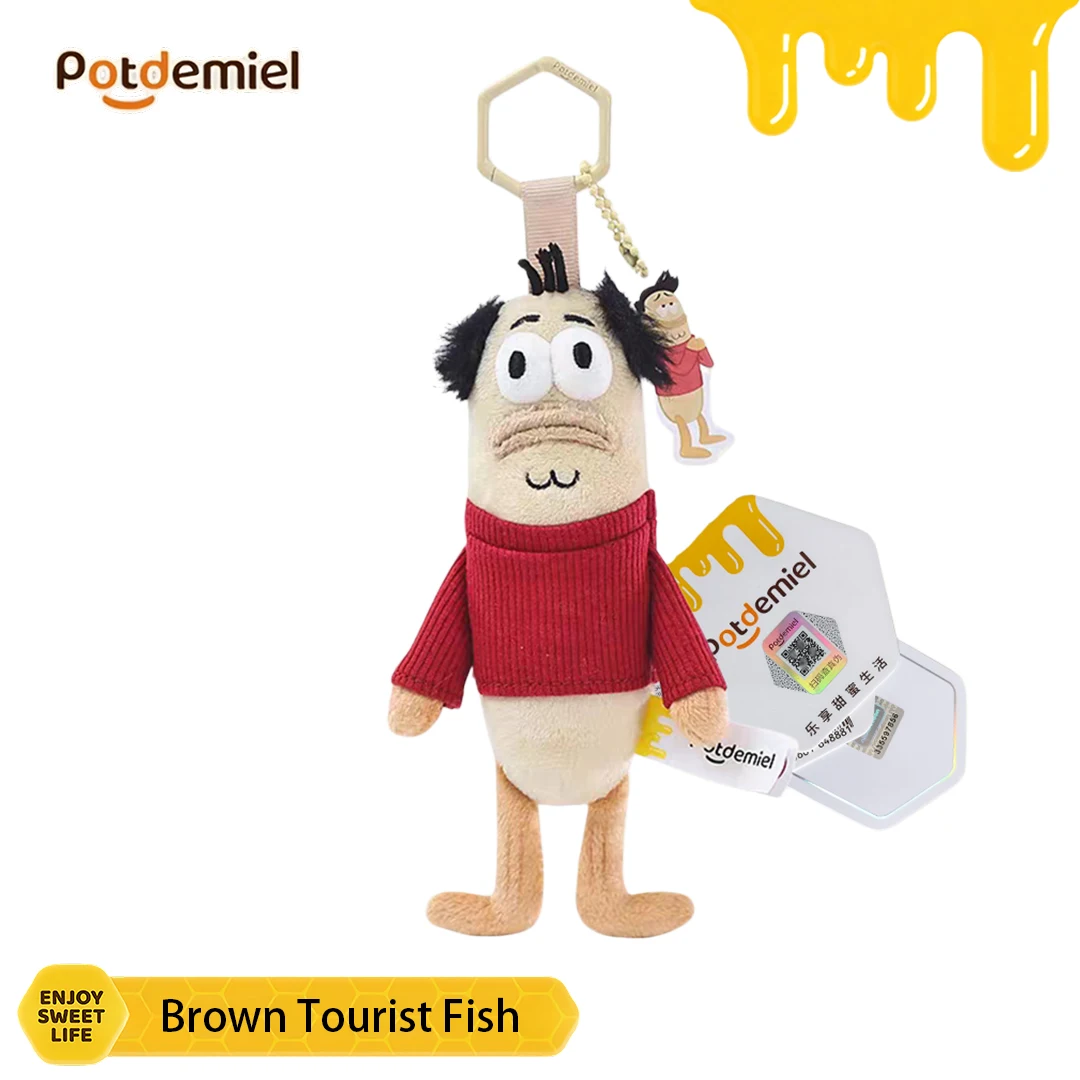 Potdemiel SpongeBob Brown Tourist Fish Stuffed Key Ring Handbag Charm Phone Charm Bag Charm Daily Carry Kid Holiday Gift Figure