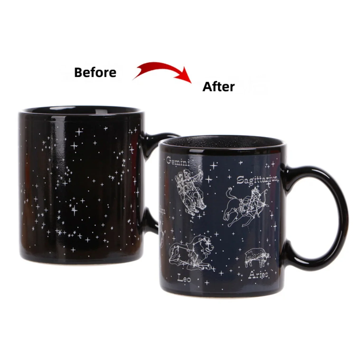 New Fashion Temperature Sensing Ceramic Mark Cup - Twelve Constellation Color Change Coffee Mugs, Perfect Creative Gift Mom mug