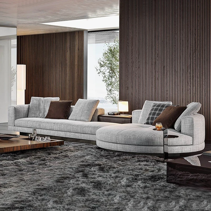 ey-Italian Connery Living Room Furniture Set Modern Minimalist Sofa 7-seat Corner Sofa#