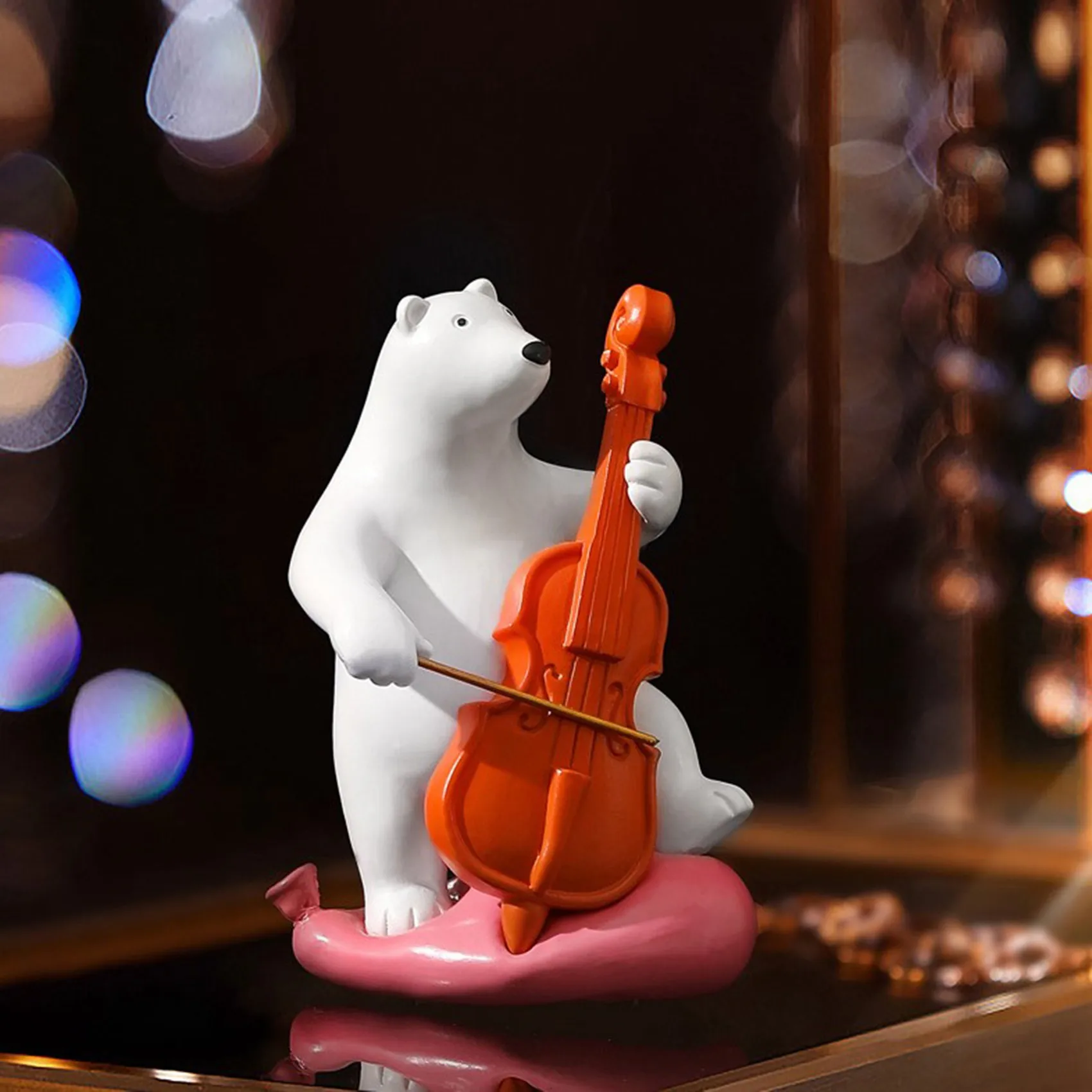 

Фигурки музыкальных медведей J1UL1N из смолы: статуэтки полярных медведей для декора дома, офиса, гостиной, спальни, украшение для рабочего стола