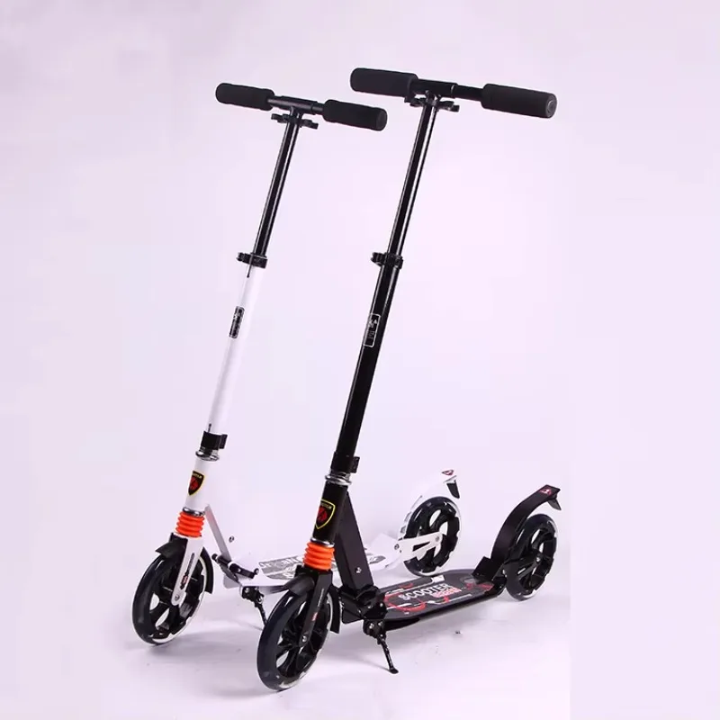 

STLF 2 Wheels Adults 200mm Big Wheels PU Wheels Foldable Foot Kick Scooter 100% Aluminum Adult Stunt Scooter
