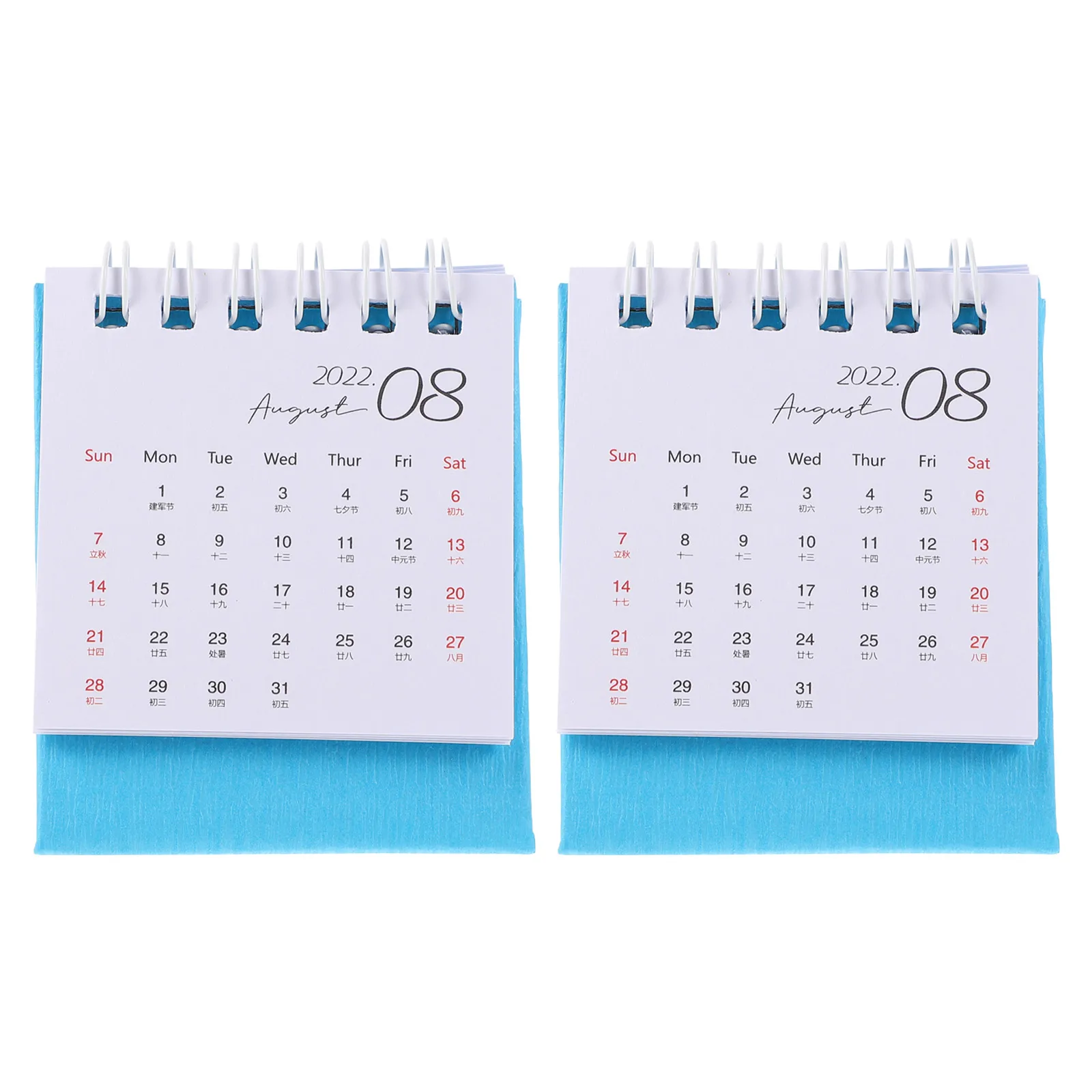 

2Pcs Mini Desk Calendar Thick Paper Office Home Decor Large Red Color Design Tool Wall Ornament