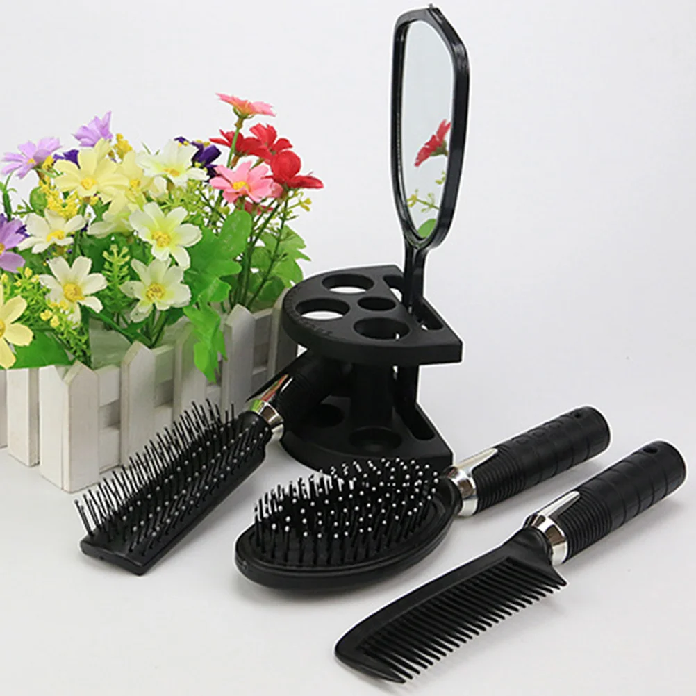 

4Pcs Comb Mirror Set Portable Lightweight Hair Comb Styling Tools Detangling Brush Makeup Accessories Hair Care Set