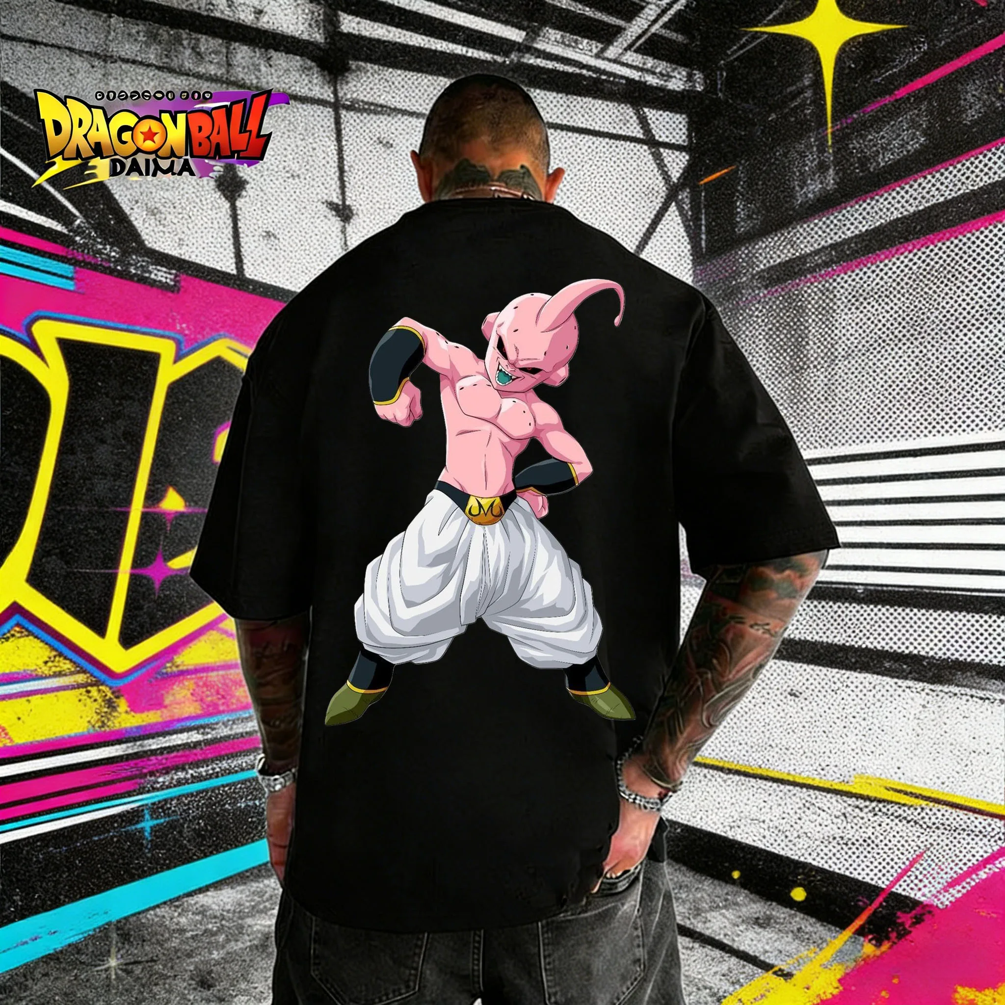 

Летняя футболка оверсайз из хлопка с принтом «Драгон Болл: Ман Буо (чистая форма зла)» в стиле ретро, для взрослых и детей, повседневная, 2026