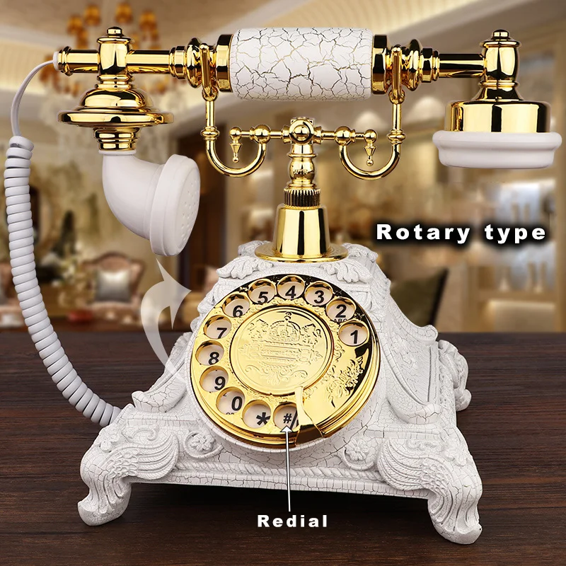 Retro American Style Rural Corded Fixed Telephones Europe Vintage Fashion Turntable Old Phone Nostalgic Landline Home Office