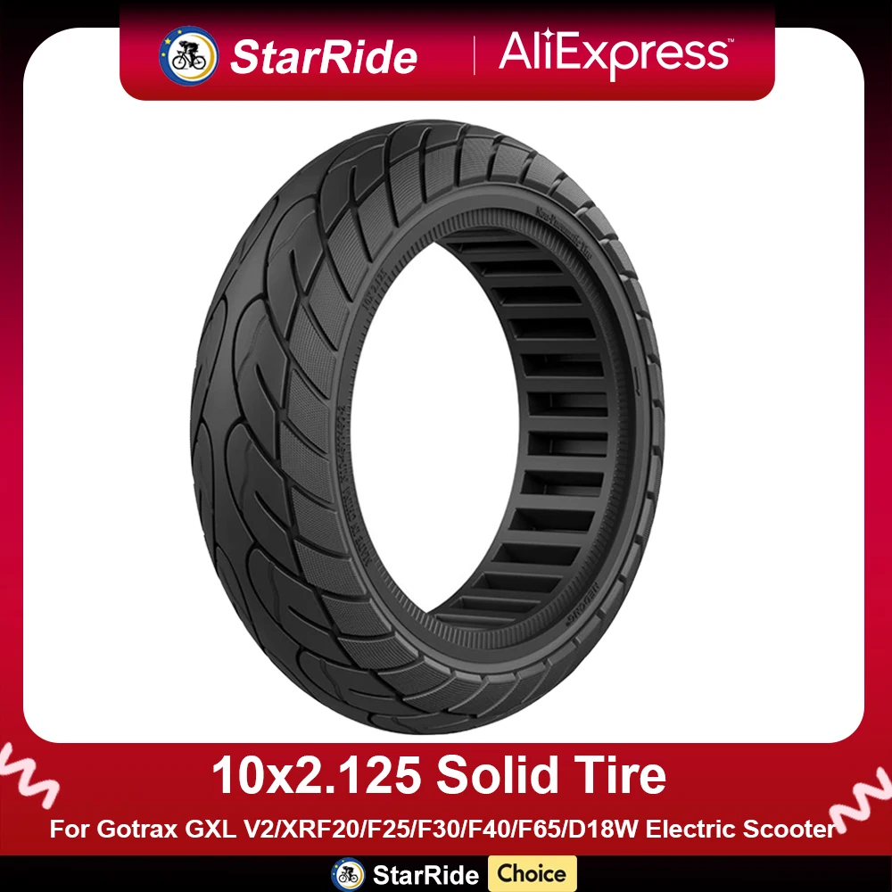 10x2.125 Neumáticos Sólidos Sin Cámara para Gotrax GXL V2/XR Xiaomi Pro 2/M365/1S/F20/F25/F30/F40/F65/D18W/D28U/D38U, Pieza de Repuesto