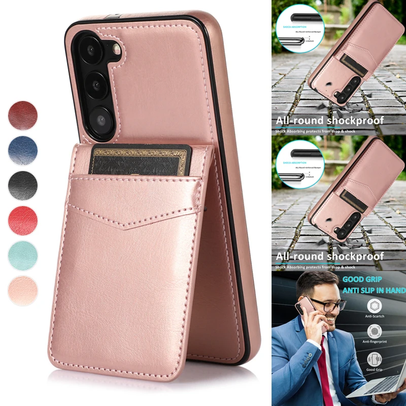 

PU Leather Wallet Bracket Leather Cover For Samsung Galaxy S23 Ultra S22 Plus S21 S20 FE S10 S9 S8 Plus Note 20 10 Plus 9 8 A54