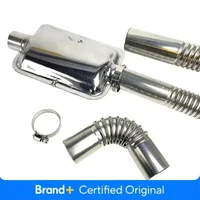 Tubo de escape del calentador de estacionamiento de aire del coche de 60-300cm con 2 abrazaderas tubo de escape del tanque de combustible tubo de manguera de acero inoxidable para calentador diésel