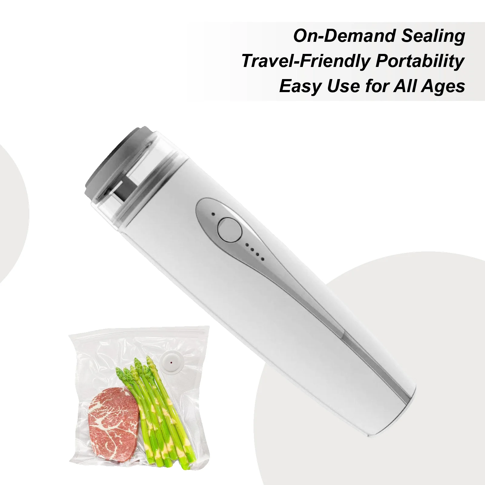 

Handheld Vacuum Sealer Rechargeable Kitchen Preservation Portable Food Vacuum Sealer For Travel For Meat Leftovers Vegetables