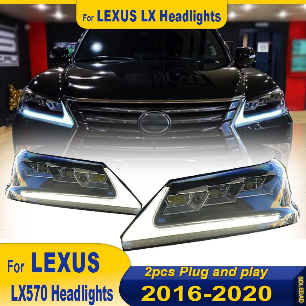 LED Headlights For Lexus LX570 2016 2017 2018 2019 2020 Full LED new style Headlamp Assembly Upgrade Projector Lens Accessories