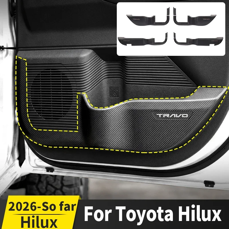 

For 2026 Toyota Hilux Door Anti Kick cover Protector Protection Interior Decoration Auto Accessories Modification Upgrade Parts