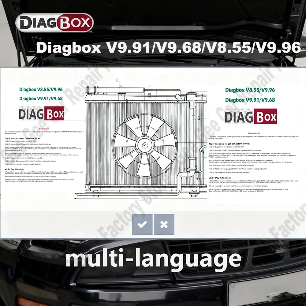 Hot Diagbox V8.55/V9.91/V9.68/V9.96 Car Maintenance Tool ⭐All in 1 for European models🚗 9 Languages✅OBD2 Scanner ECU Coding