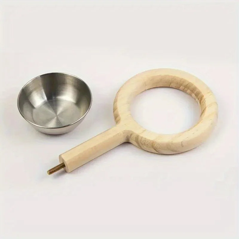 1Pc Small and Medium-sized Parrot Stainless Steel Food Bowl Water Cup Snack Box Grinding Claw Stand Pole