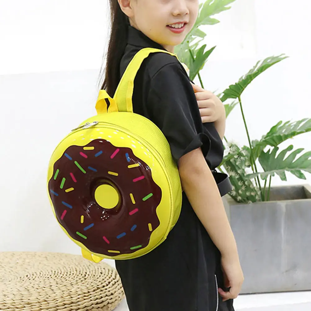 

1Pcs Children Backpack Doughnut Design Chic Compact Kids Bag for School Shopping Travel Portable Storage Pouch Boys Girls