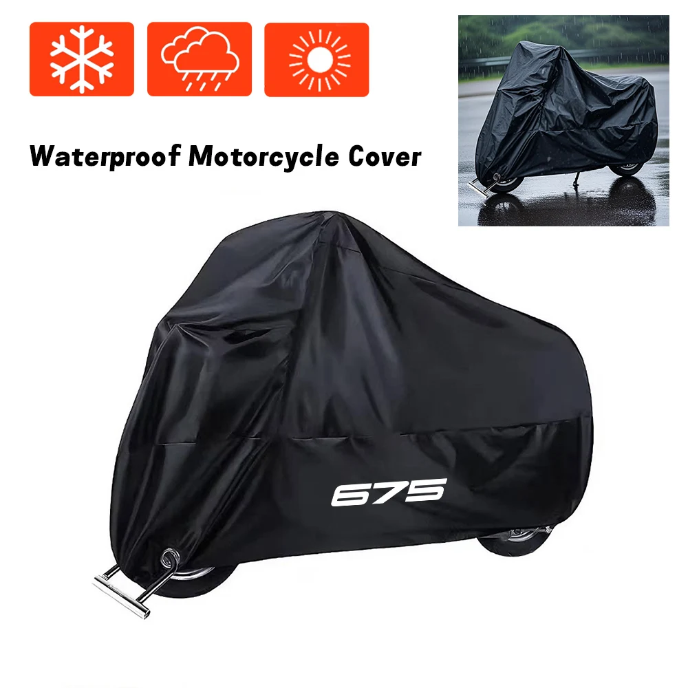 

For Cfmoto 675SR 675SR-R 675NK 675 SR SR-R NK Universal Black Motorcycle Cover Waterproof Rain Cover