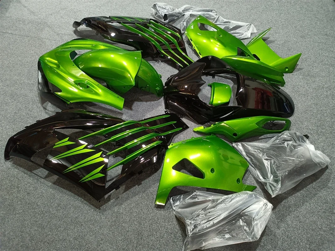 Motorcycle Fairing Kit For Kawasaki Ninja ZX14R ZX 14R ZZR1400 2012 2013 2014-2015 Bodywork Cowl Metallic green and black