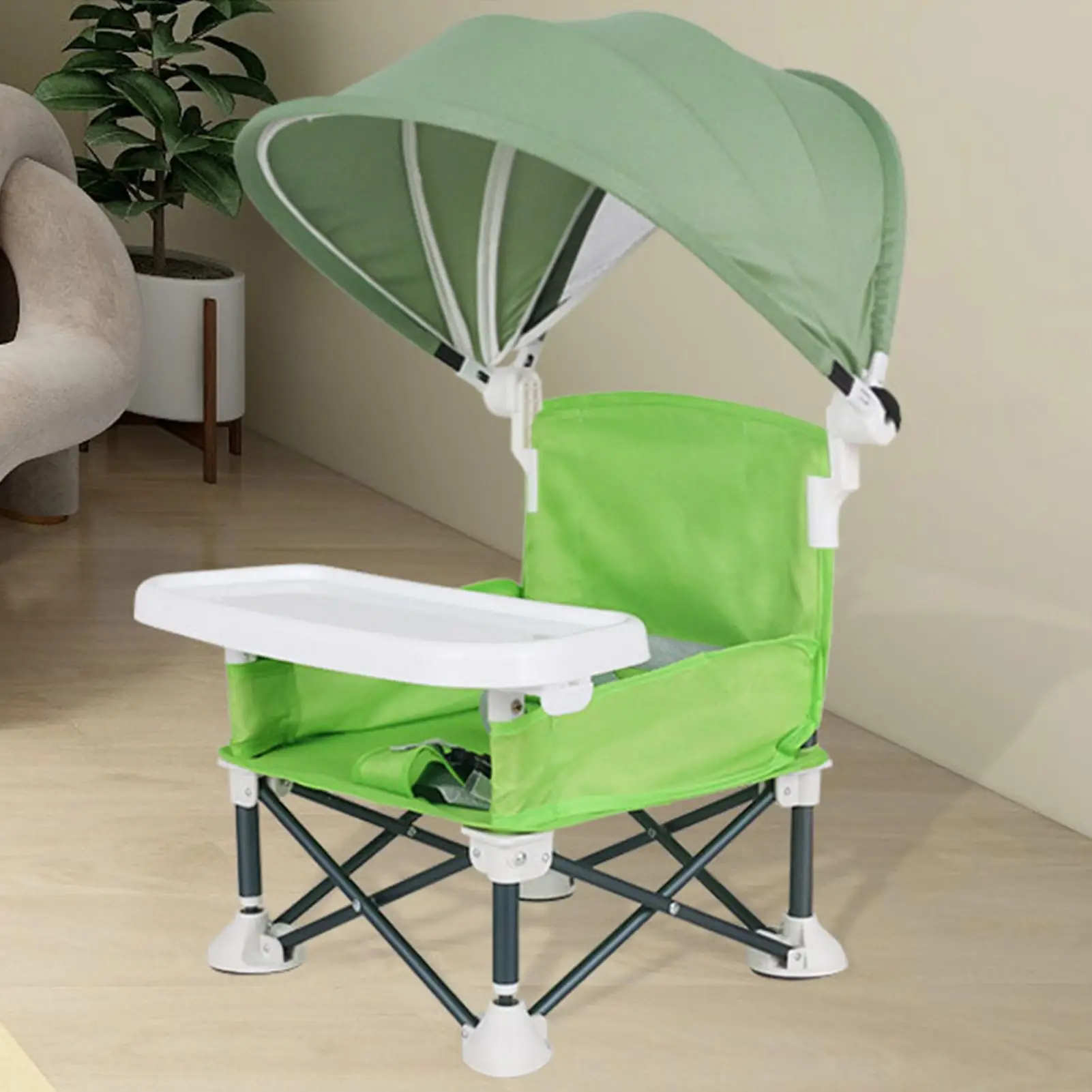 Baby Camping Outing Folding Seat Portable Sunshade High Chair with Tents Baby Dining Table Chair for Baby Camping Equipment
