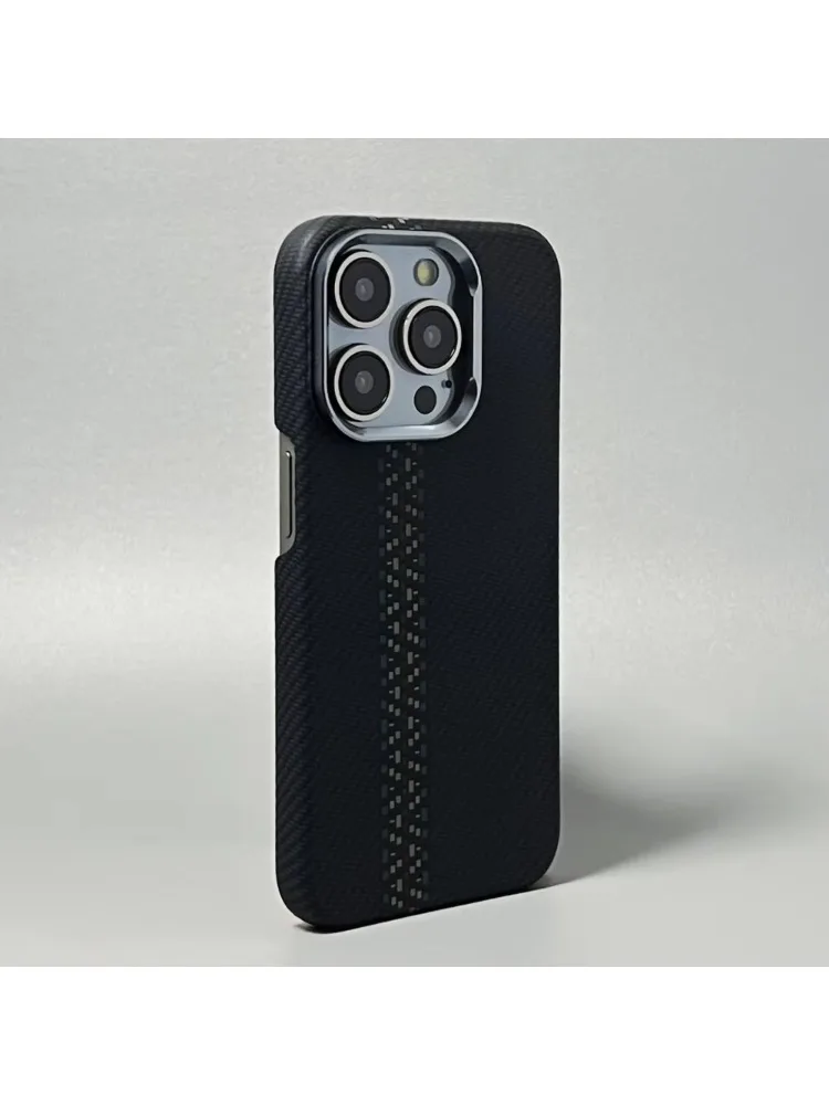 Luxuriöse Carbon-Faser-Slim-Hülle für iPhone 18 17 13 14 15 16 Pro Max Stoßfeste Legierungs-Kameraobjektivschutz Ultradünne Hartschale