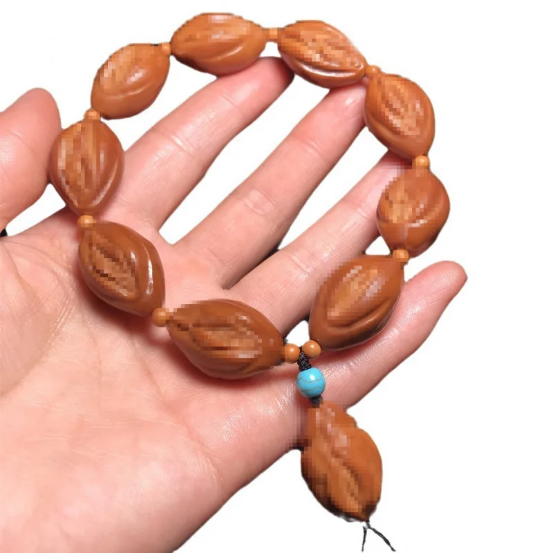 New Olive Nut Hand Carved Small Source of Life Bracelet Old Olivary Nucleus Art Stone Carving Crafts Plaything Collection