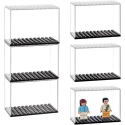 6Pcs Stackable Mini figure Display Box 3.8x1.9x2.7 Inch Collection Minifigure Storage Plastic Minifigure Display Case