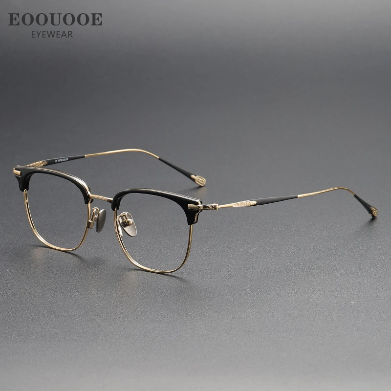 EOOUOOE Retro Glasses Frame Men Women Optics Carving Patterns Myopia Hyperopia Prescription Recipe Lenses Acetate Oculos