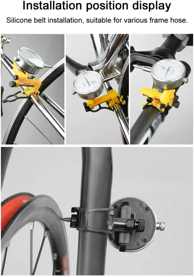 

Bicycle Portable Installation Dial Indicator Mini Wheel Adjustment Tool Triple Tuning Applicable Wheel Set MTB Bike Rims Tools