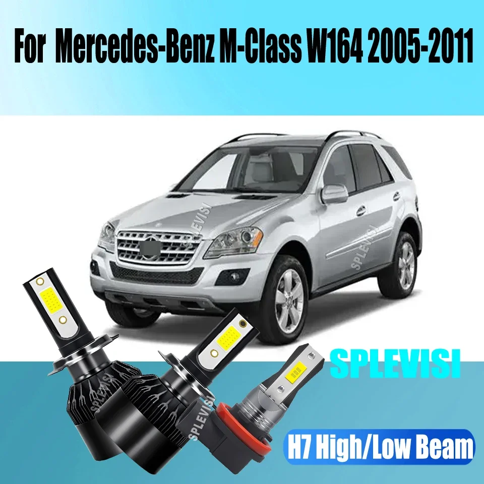 Illumination with Brighter W/ LED Headlight High Low Fog H7 H7 H11 For Mercedes-Benz M-Class W164 2005 2006 2007 2008 2009-2011