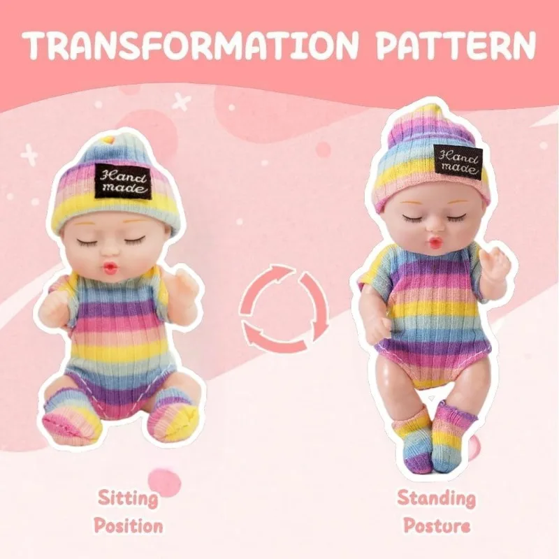Bambole Reborn BJD da 1/4 pezzi: bambola lavorata a maglia alla moda Y2K con abiti vivaci, regalo ideale per bambini dai 3 ai 6 anni
