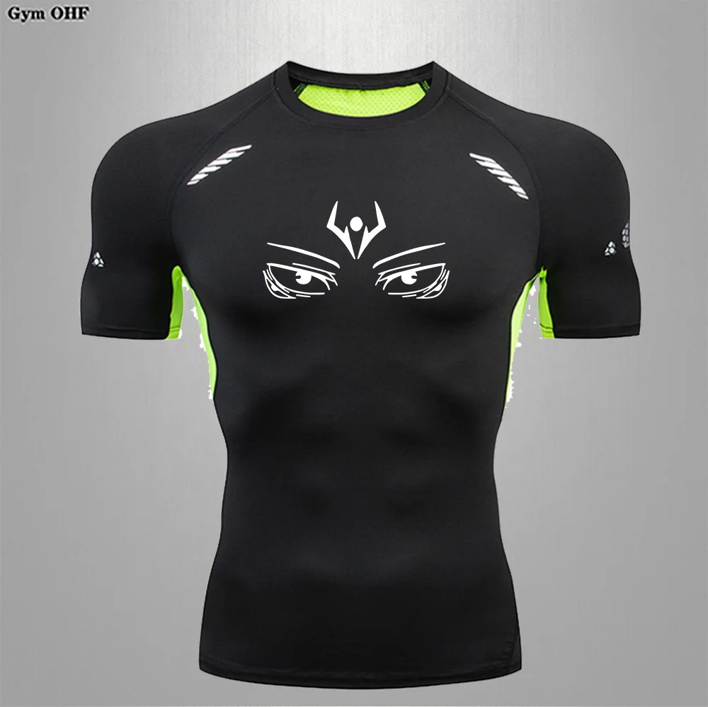 Anime New Compression Shirt Men Fitness Gym Sport Running T-Shirt Rashgard Tops Tee Quick Dry Short Sleeve T-Shirt For Men