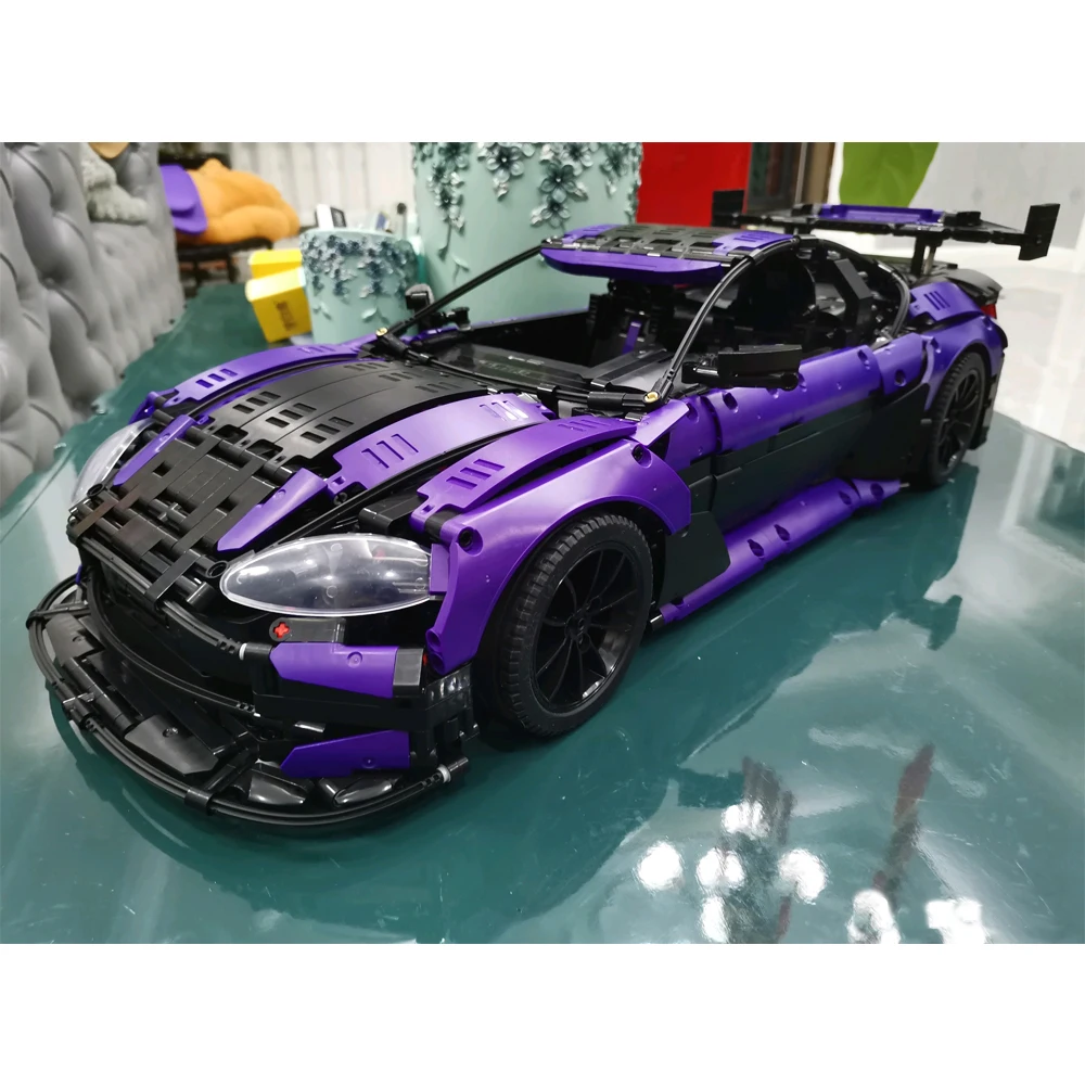 IN STOCK MOC Technical 1:8 Purple Sports Car Building Blocks Assembling Bricks Model Toys for Children Birthday Gift Set